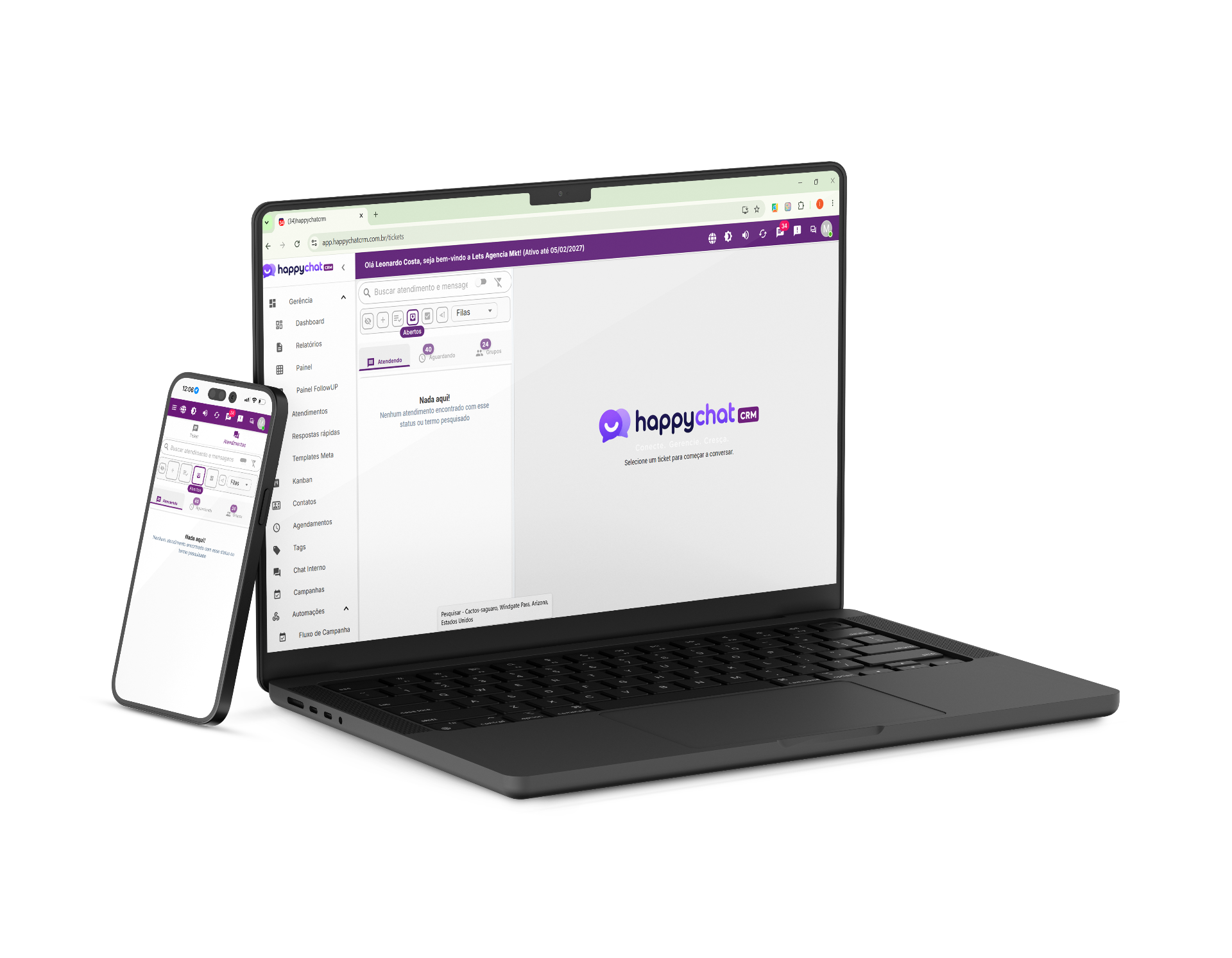 HappyChat CRM — do primeiro contato à venda fechada